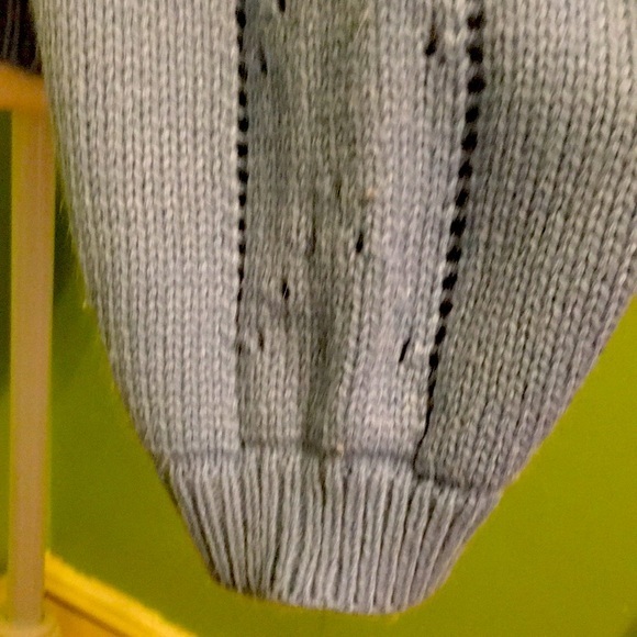 Blue Long sleeved round neck pullover sweater - Picture 5 of 7